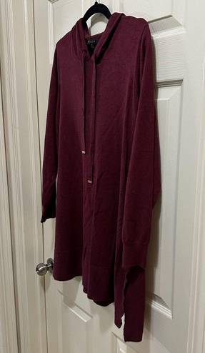 Cyrus Women’s  side slit hooded sweatshirt maroon pullover hoodie size 2X