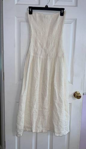 ZARA White Scrunchy Maxi Dress