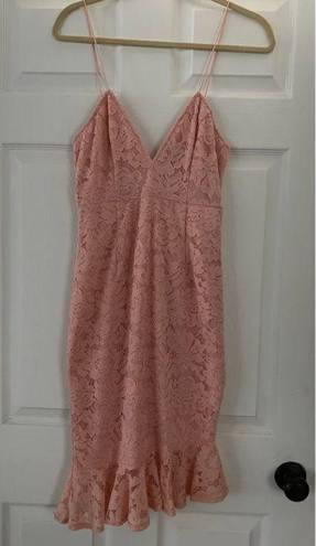 Pretty Little Thing Pink Lace Dress 