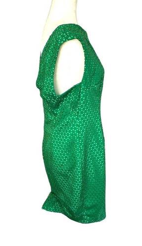 Tracy Reese PLENTY by  Emerald Green Sheath Dress Size 12 Laser Cut Knee Length