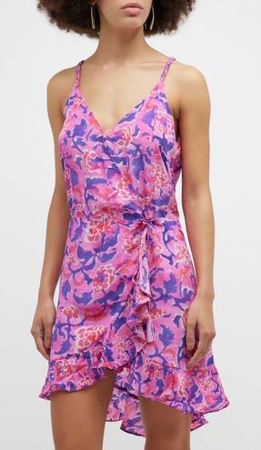 Rococo Sand Pink Floral Ruffle Wrap Dress