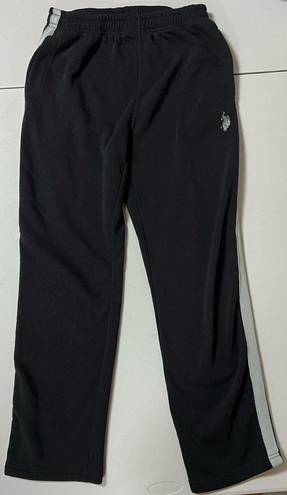 U.S. Polo Assn. Black Striped Fleece Sweatpants Sweats Pants Bottoms Size M ⛓