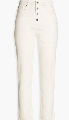 Ba&sh  Amber High Waisted High Rise Straight Leg Jeans Off White Cream Size 8