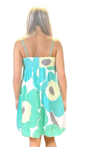 City Triangles CITY TRIANGLE Green Blue Vintage 2000s Floral Shift Mini Sun Dress