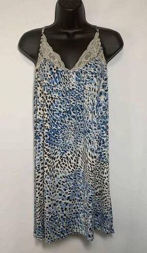 Oscar de la Renta  Pink Label Leopard Chemise Nightgown Size Small