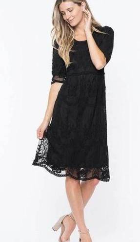 Orange Creek Women’s  Black Lace Overlay Dress Medium | Large