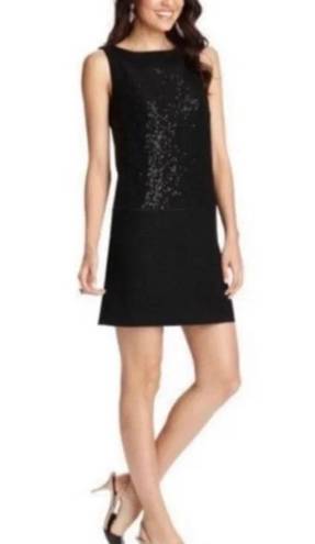 The Loft  Black Sequin Wool Blend Dress Size 2Tall