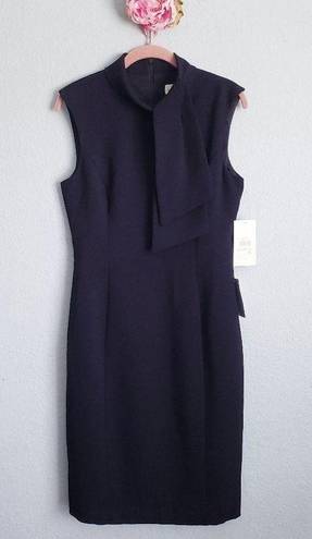 Harper ‎ Rose Tie Neck Sheath Black Dress