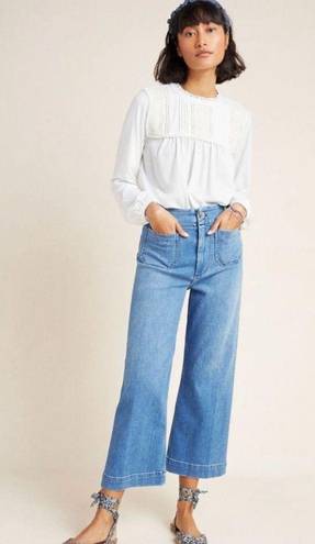 Pilcro  The Skipper High Rise Jeans Women Size 30 Wide Leg Cropped Anthropologie