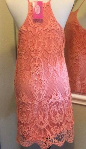 Acemi Lace Peach Dress SZ L