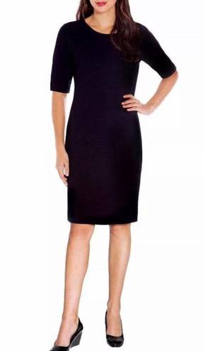 Mario Serrani  Shift Knee Length Short Sleeve Casula Dress Navy Dark Blue Medium