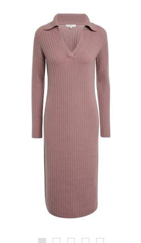 Vince Ribbed Polo Wool-Cashmere Blend Bodycon Dress