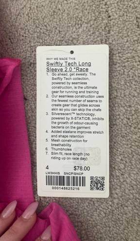 Lululemon Swiftly Tech Long Sleeve