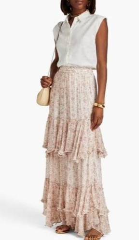 Rococo  SAND Vie Maxi Skirt in Off White & Pink XSmall New Womens Long