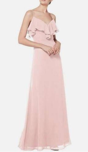 Petal Levkoff 7055  Pink Bridesmaid Prom Ruffle Cocktail Dress size 8