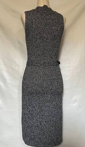 Krass&co G.A.S.  Knit Mockneck Midi Dress Size Medium Black White Tie Belt Australia