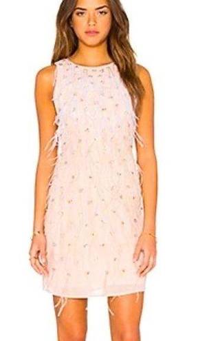 Elliatt  Happening Dress in Blush Feathers