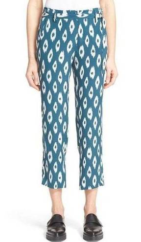 Equipment  Silk Geometric Print Button Front Cropped Tie Waist Pants Size 12