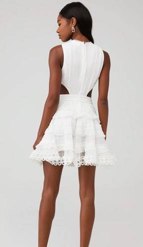 Rococo  Sand Tessa Lace Tiered Mini Dress in White NWT Size medium Retail $490