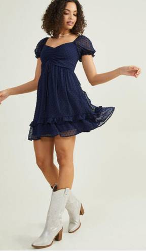 Altar'd State Clipdot Navy Dress