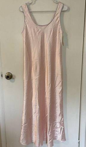 Natori  Classic Pink Satin Quilt Slip Dress Size Small NWT