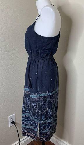 Patagonia Abstract Wildflower Racerback Birds Sundress Dress Blue Sz XS Pockets