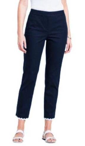 Talbots  Crop Pants Pique Rick-Rack Navy Slim Crop Pants Size 10