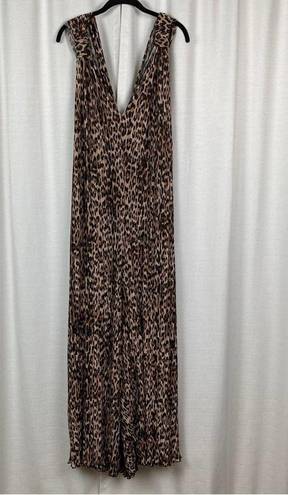 Good American  Leopard Print Always Fits Plisse Knotted Romper Sz.5-8(2x-5X) NWT