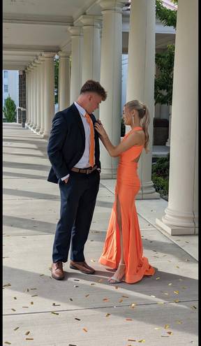 Jessica Angel Neon Orange  Prom Dress