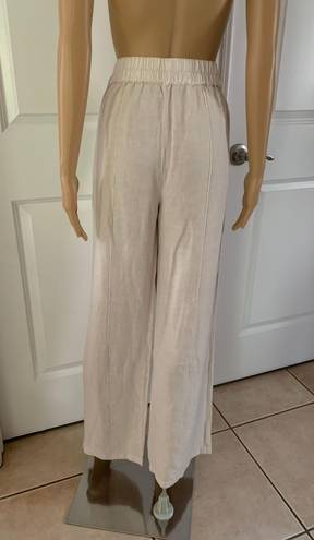 Young Fabulous and Broke  Natural Linen Blend  Wide Leg Pants 