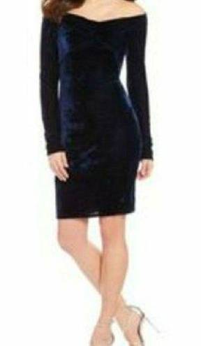 Chelsea and Violet  NWT Stunning Deep Blue Velvet Midi Dress Size Medium