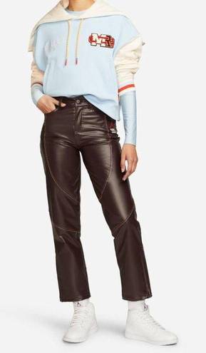 Jordan  X Maison Chateau Rouge NEW $100 Womens Crop Faux Leather Pants Size 4