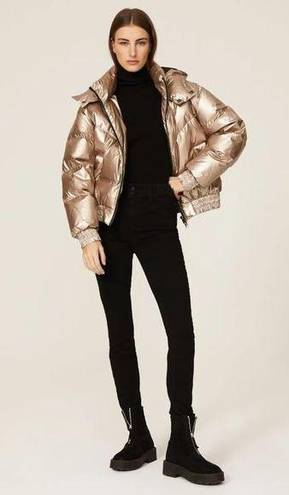 ALLSAINTS  Mika Metallic Puffer Gold Womens Size 4