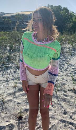 Cropped Crochet Skit Sweater Multiple