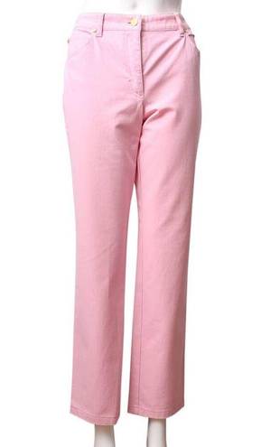 Bubblegum Escada High Waisted Ankle Length Straight Leg Jeans Stretch  Pink 36