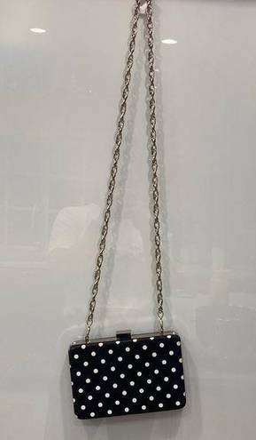 White House | Black Market  Black White Poka Dot Clutch Crossbody Purse Bag