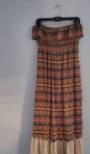belle du jour  Boho Strapless Multi-colored Dress L