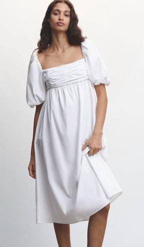 Mango puffed sleeves cotton dress