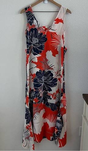 Tracy Reese  100% Silk Maxi Aloha Tropical Hawaiian Printed Dress Small