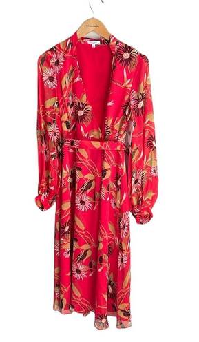 Equipment Andrese Floral Silk Wrap Dress