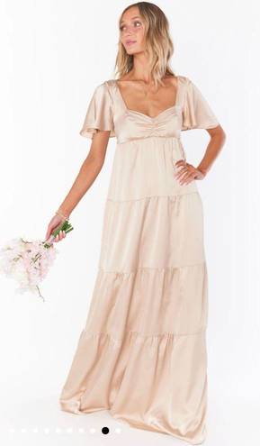 Show Me Your Mumu Champagne Luxe Satin Bridesmaids Dress