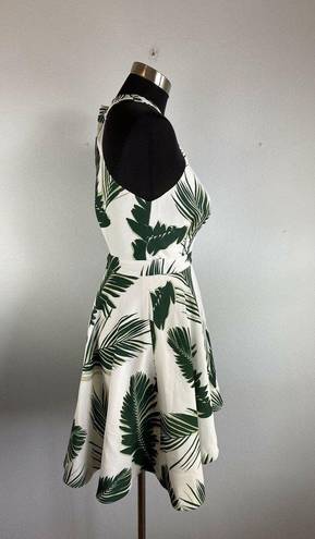 C/MEO COLLECTIVE  Revolve Witness Fit Flare Dress S Small Tropical Leaf Pine Maui