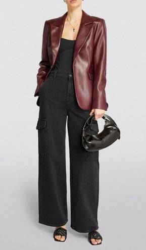 Good American  Better Than Leather Sculpted Blazer in Malbec003 Small Womens