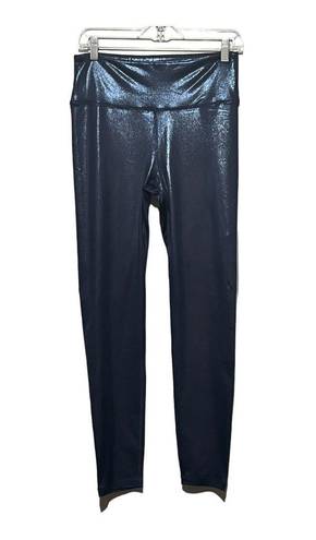 American Eagle Metallic Blue Faux Leather High-Waist Legging/ Tight Pant 6 Long