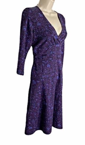 Patagonia  Purple Floral Paisley Margot Faux Wrap Dress Size Small