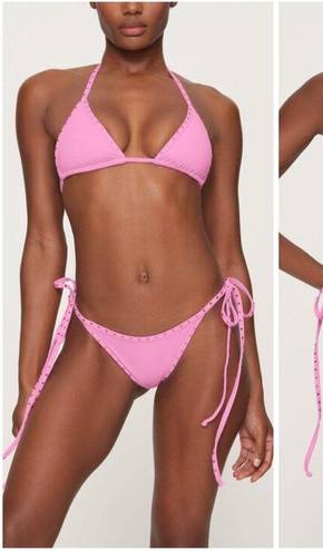 SKIMS  Rhinestone Swim Triangle Bikini Top in Ochre Size 3X NWT