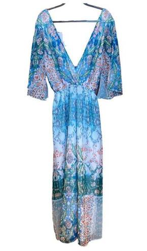 City Chic NEW  Istanbul Rhinestone Luxe Blue Maxi Dress Size 14