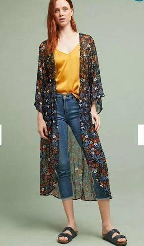 Anthropologie Floreat  Primrose Floral front fasten Kimono