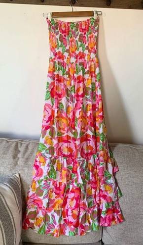 Abel the label  Strapless Maxi Dress Floral NWT Size Small Beach