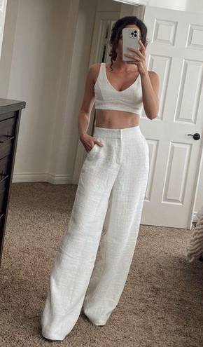 Showpo | White Two Piece Crop Wide Leg Set